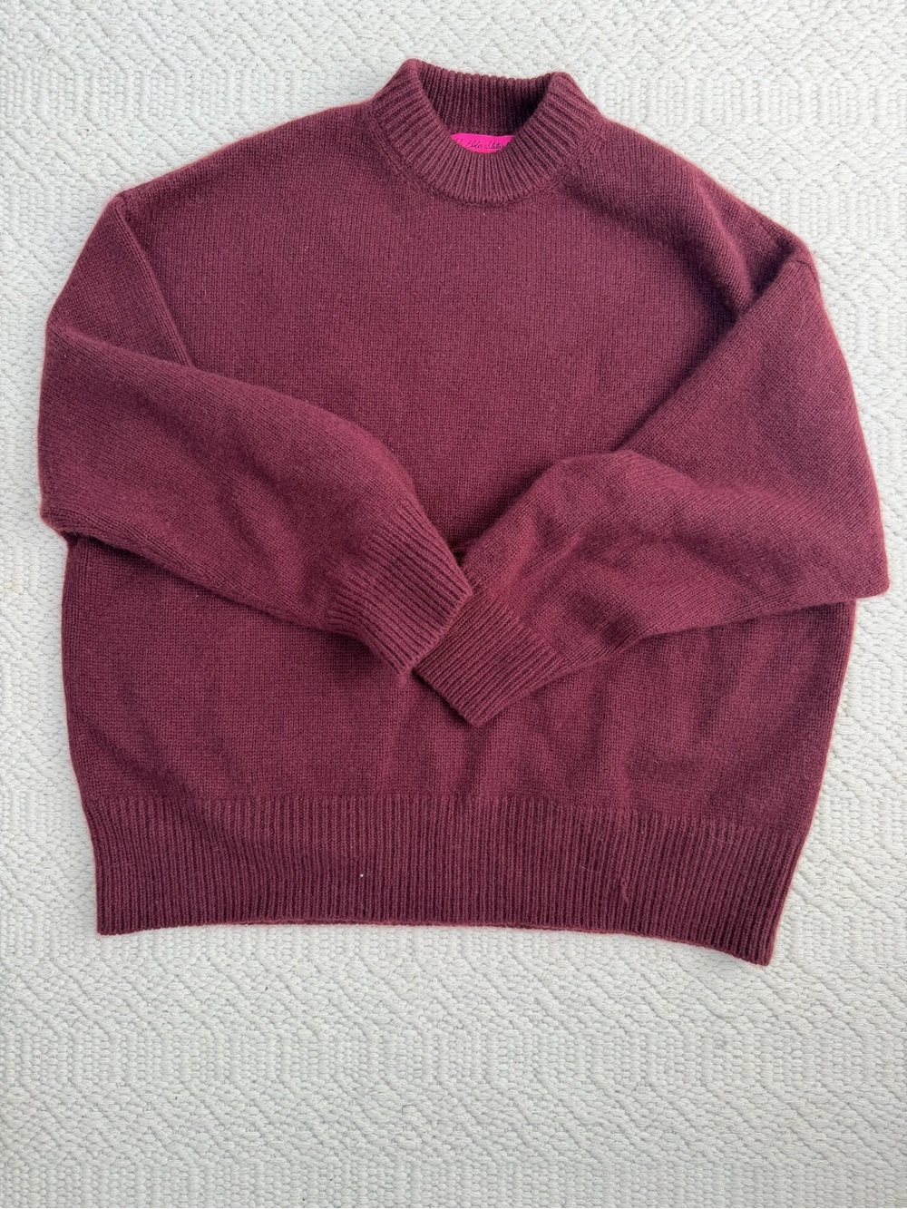 Elder Statesman Crewneck Sweater in Deep Burgundy